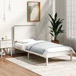 vidaXL Cadre de lit sans matelas blanc 90x190 cm bois massif