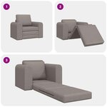 vidaXL Canapé-Lit Taupe 98 x 71 x 83 cm tissu