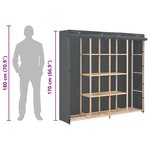 vidaXL Garde-robe Gris 173x40x170 cm Tissu