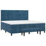 vidaXL Sommier à lattes de lit et matelas Bleu foncé 200x200cm Velours