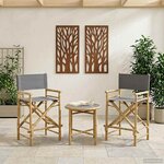 vidaXL Chaise de directeur pliante 2 Pièces Naturel Bambou