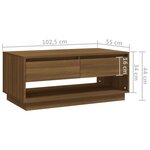 vidaXL Table basse Chêne marron 102 5x55x44 cm Bois d'ingénierie