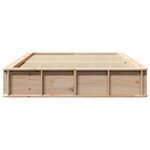 vidaXL Cadre de lit Marron 135 x 190 cm Bois massif en pin