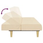 vidaXL Canapé-lit à 2 places crème tissu