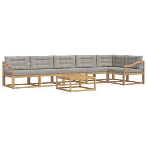 vidaXL Ensemble de canapés d'extérieur 7 pc Blanc et gris clair