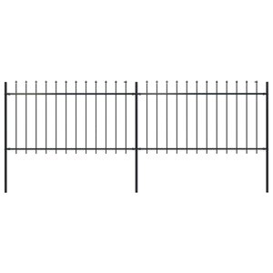 vidaXL Clôture de jardin avec dessus en lance Acier 3 4 x 1 m Noir
