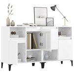vidaXL Buffets 2 Pièces blanc brillant 60x35x70 cm bois d'ingénierie