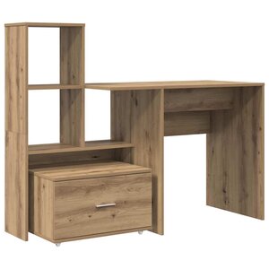 vidaXL Bureau chêne artisanal 131 5 x 50 x 106 5 cm Bois d'ingénierie
