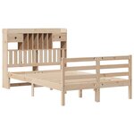 vidaXL Lit bibliothèque sans matelas 135x190 cm bois de pin massif