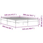 vidaXL Cadre de lit chêne sonoma 120x200 cm bois d'ingénierie et métal