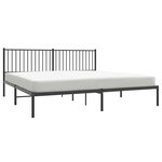 vidaXL Cadre de lit métal sans matelas avec tête de lit noir 193x203cm