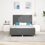 Lit vidaXL en gris foncé  160x200 cm  en tissu