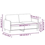 vidaXL Canapé à 2 places Gris clair 140 cm Tissu