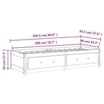 vidaXL Lit de jour sans matelas blanc 90x200 cm bois de pin massif