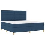 vidaXL Sommier avec Matelas Bleu 200x200 cm Tissu