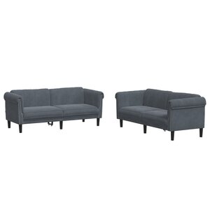 vidaXL Ensemble de canapés 2 Pièces gris foncé velours
