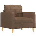 vidaXL Ensemble de canapés 3 Pièces avec coussins Marron Tissu
