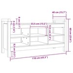 vidaXL Banc d'entrée Marron miel 110x40x60 cm Bois de pin massif