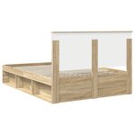 vidaXL Cadre de lit avec tête de lit Sonoma 140 x 200 cm Pin massif