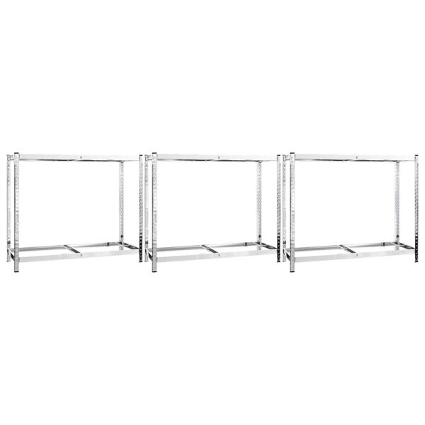vidaXL Porte-pneus à 2 niveaux 3 Pièces Argenté 110x40x110 cm Acier