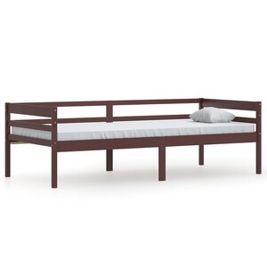 vidaXL Cadre de lit Marron foncé Bois de pin massif 90x200 cm