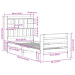 vidaXL Lit bibliothèque sans matelas 90x190 cm bois de pin massif
