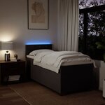 vidaXL Sommier à lattes de lit avec matelas Marron foncé 90x200 cm