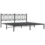 vidaXL Cadre de lit métal avec tête de lit noir 193x203 cm