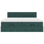 VidaXL Cadre de lit ottoman avec matelas vert foncé 180x200cm velours