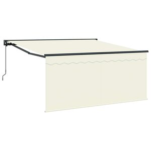 vidaXL Auvent Rétractable Crème 350 x 250 cm Polyester et Aluminium