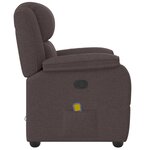 vidaXL Fauteuil de massage inclinable Marron foncé Tissu
