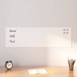 vidaXL Tableau noir magnétique mural Blanc 100x30 cm Verre trempé