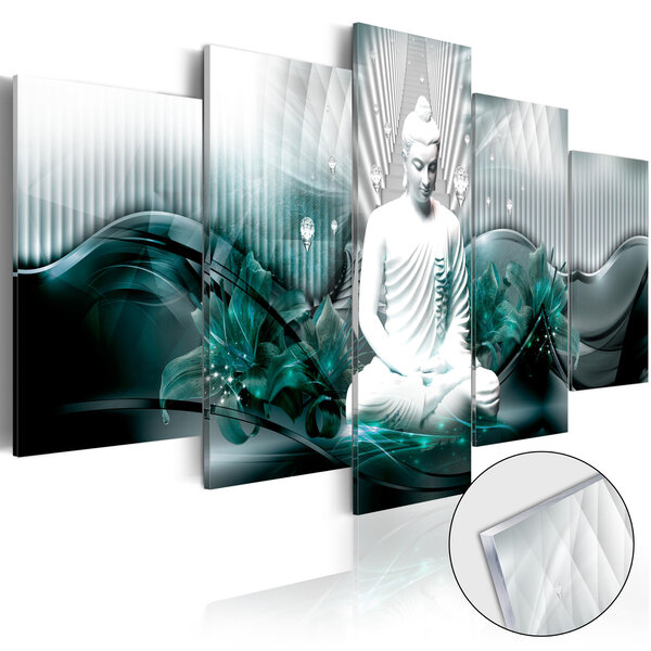 Tableau sur verre acrylique - azure meditation [glass] l x h en cm 200x100