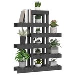 vidaXL Support à plantes Gris 85x25x109 5 cm Bois massif de pin
