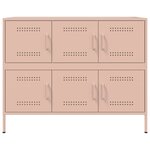 vidaXL Buffet rose 100 5x39x79 cm acier laminé à froid