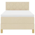 vidaXL Lit à ressorts avec Matelas & LED Crème 100x200 cm Tissu