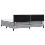 vidaXL Lit à ressort avec matelas & LED Gris clair 200x200 cm Tissu