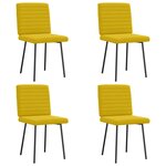 vidaXL Chaises à manger lot de 4 jaune velours
