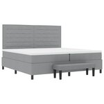 vidaXL Lit à ressorts avec tête de lit Gris clair 200 x 200 cm tissu