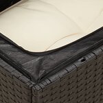 vidaXL Canapé de jardin avec coussins 3 places noir résine tressée