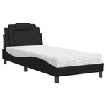 vidaXL Lit avec matelas noir 80x200 cm similicuir