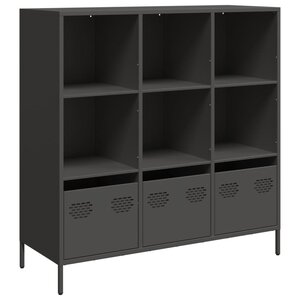 vidaXL Buffet haut noir 101 5x39x103 5 cm acier