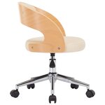 vidaXL Chaise pivotante de bureau Crème Bois courbé et similicuir