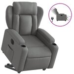 vidaXL Fauteuil inclinable électrique gris foncé tissu
