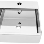 vidaXL Lavabo avec trop-plein 41 x 41 x 15 cm Céramique Argenté