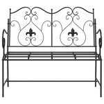 vidaXL Banc extérieur Noir Métal Standard Robuste Banc d'extérieur