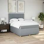 vidaXL Sommier à lattes de lit avec matelas Gris clair 140x190cm Tissu