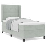 vidaXL Lit à ressorts avec matelas Gris clair 80 x 200 cm Velours