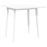 vidaXL Table à manger blanc bois massif et caoutchouc