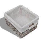 vidaXL Armoire en bois 3 paniers gauches en tissage Marron